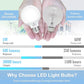 hansang G25 LED Globe Light Bulbs, 60W Equivalent, 5000K Daylight Bathroom, E26 Base, Eye-Friendly Vanity Round, Perfect for Vanity Makeup Mirror, 120V CRI85+ Non-Dimmable 4Pack