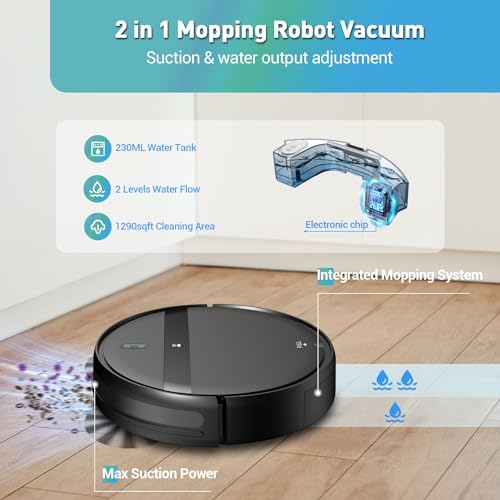 Kilgone Robot Vacuum and Mop Combo for Pet Hair & Homes - App/Voice Control, Tangle-Free Suction & Smart 3D Avoidance, Ultra-Slim & Quiet, Self-Charging for Hard Floors and Low-Pile Carpet