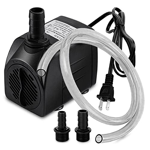 PULACO 400GPH Submersible Pump with 5 ft Tubing, (1500L/H 25W) durable fountain water pump for Pond Fountain, Aquariums Fish Tank, Statuary, Hydroponics