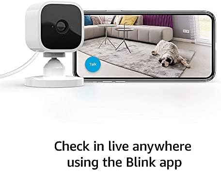 Blink Mini - Compact indoor plug-in smart security camera, 1080p HD video, night vision, motion detection, two-way audio, easy set up, Works with Alexa – 1 camera (White)