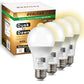 Dusk to Dawn LED Light Bulbs Outdoor, Automatic On/Off, 60W Equivalent, Warm White 3000K, Energy Efficient 9.5W, 850 Lumen, A19, E26 Base, 4-Pack, HQ-H009