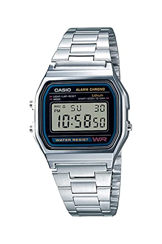 Casio A158WA Series | Unisex Digital Watch | Vintage | WR | 100 SEC Stop Watch | Daily Alarm | Regular Time Keeping: Hour, Minute, Second, PM, Date, Day | Led Light | 7 Yr Battery