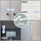 Cabinet Door Locks for Baby Proofing and Child Safety, 4 Pack Childproof Cabinet Locks with Adhesive for Drawer Cupboards Fridge Closet and Pantry, Child Proof Latch for Protecting Kids (White-4PCS)