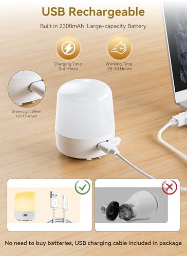 Minetom E26 Rechargeable Light Bulbs with Remote and Timer, Battery Backup Bulb with 12 Colors and Brightness Dimmable, 2300mAh 40W Equivalent LED Light Bulbs for Lamps Sconces Camping, 2 Pack