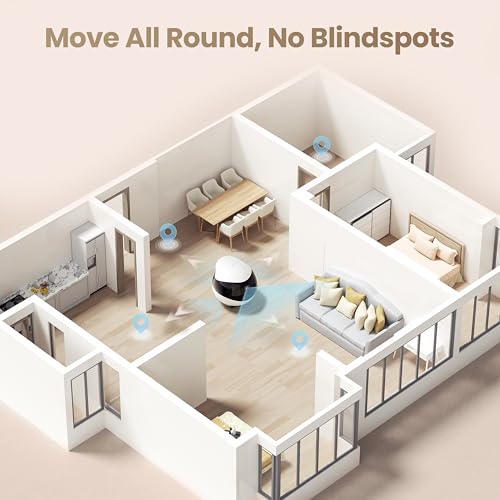 Enabot EBO Air 2 Mobile Pet Camera Robot: 2K FamilyBot with Two-Way Talk | Family Companion with Whole-Home Mobility, Custom Pixel Facial Expression, Auto-Recharge, Night Vision, Long Distance Gift