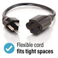 C2G 1FT Premium Universal Extension Cord - Power Extension Cord for TV, Computer, Monitor, Appliance & More (03137)