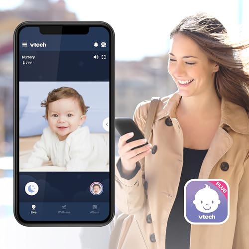 VTech VM901 Smart WiFi Baby Monitor – 1080p Camera, 5" HD Screen, Remote Pan Tilt Zoom, Free App, Night Vision, No Subscription
