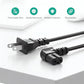 AC 90 Degree Right Angle 2 Prong TV Power Cord Replacement 5ft L Shaped Angled IEC C7 TV Cable for Samsung, LG, TCL, Hisense, Sony, Vizio, Insignia, Sharp, Toshiba