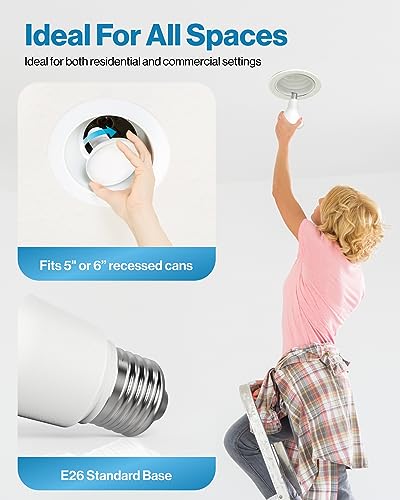 Sunco 6 Pack BR30 Light Bulb LED Recessed Can Light Bulbs, Indoor Flood Light Bulb 850 LM, 11W (65W Equivalent), 3000K Warm White, Dimmable, E26 Base, for Home, Kitchen, Bedroom UL