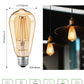 Dusk to Dawn Edison Light Bulbs ST19, Vintage Amber Glass, 2300K Amber Warm, 6.5W=60W, Non-Dimmable Auto On/Off Light Sensing LED Filament Bulb Outdoor, 700LM, E26, 2-Pack, HQ-H027