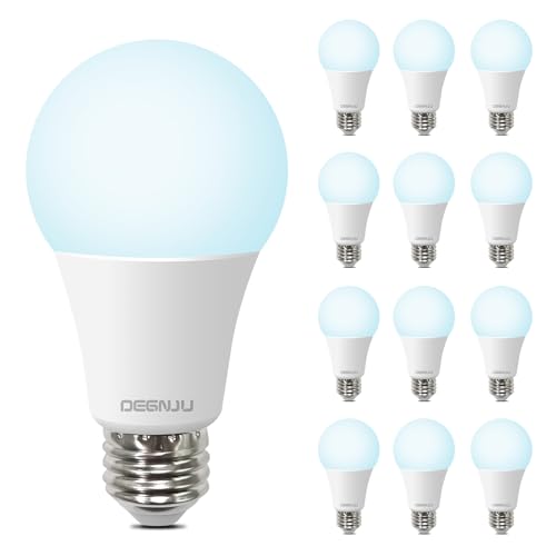 LED Light Bulbs, 100 Watt Equivalent LED Bulbs A19, 5000K Daylight Light Bulb, 1500 Lumens, E26 Standard Base, Non-Dimmable, 13W Bright White LED Bulbs for Bedroom Home Office, 12 Pack