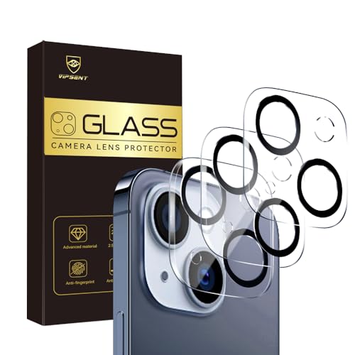 Camera Lens Protector for iPhone 15 / iPhone 14 6.1" ＆ iPhone 15 Plus/iPhone 14 Plus 6.7" ,9H Tempered Glass，Ultra HD, Scratch Resistance Easy to Install，Case Friendly，[Does not Affect Night Shots] 3-Pack