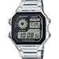 Casio AE1200WH Series | Men’s Digital Watch | 100M WR | Multi Alarms | 100 SEC Stopwatch | Countdown Timer | World Map for World Time | LED Light | LC Analog Display | 10 Year Battery