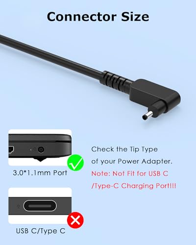 65W 19V 3.42A Laptop Charger Compatible with Acer Chromebook 11 R11 13 14 15 CB3-532 CB3-111 CB3-131 CB3-431 CB5-571 CB5-132T C738T C740 N15Q8 N16P1 N20C5 A11-065N1A Computer Power Cord