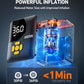 AstroAI L7 Mini Tire Inflator Portable Air Compressor,150 PSI Cordless Car Tires Air Pump with LED Lights&Pressure Gauge,Auto Shut-Off - Tire Pump for Auto,Motorcycle, Bicycle, Ball Yellow