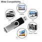 Swivel Design 16GB USB Flash Drive with Keychain, USB 2.0 Portable Thumb Drive Memory Stick, FAT32 Format Flashdrive for Data Storage, Photos, Music, Files (Black, 16 GB)