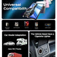 LISEN 96W 4 in 1 Retractable Car Charger with USB C & Lightning Cable for iPhone 17 Pro Max 16 15 14 13 12, Samsung Galaxy S25 S24, Android - Fast Charging Cigarette Lighter Adapter