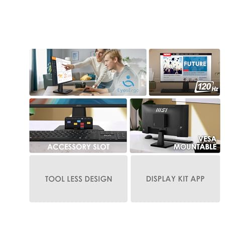msi PRO MP225 E12VL, 22-inch IPS 1920 x 1080 (FHD) Computer Monitor, 120Hz, Adaptive-Sync, HDMI, Video Port, VESA Mountable, Tilt, 1ms, Black