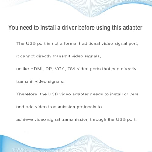 USB to VGA Adapter for Monitor MacBook, VGA to USB 3.0/2.0 Converter 1080P Multi-Display Video Cable for Laptop Desktop PC to Monitors, Projector, TV. (Not Support Chromebook)