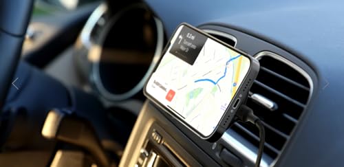 Belkin MagSafe-Compatible Magnetic Wireless Car Charger 10W - Wireless Charger, Magnetic Car Vent Phone Mount for iPhone 17, iPhone 16, 15, & 14 Series, Pixel 10 (Power Supply Included) - Black