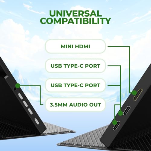 AOC 16T20 Portable Monitor 15.6" FHD 1080p IPS Display, USB-C x2, Mini HDMI, Built-in Speakers, Travel Monitor with Smart Cover, Compatible with Laptops, MacBook, Gaming Console Ready