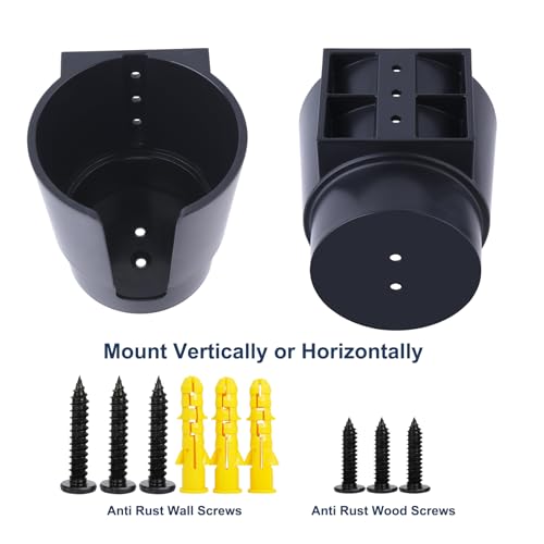 Universal Large Cup Holder Wall Mount, Heavy Duty Plastic Drink Holder for Boat Car Truck RV Bus Tractor Wall Wood, Vertical or Horizontal Mount, Fit Most Cups, Bottles, Cans, Tumblers Black Pack of 1