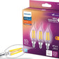 PHILIPS LED 60W BA11 E12 Chandelier Bulbs 3-Pack Ultra Definition Soft White (2700K) 500 Lumen (5W = 60W) Dimmable Flicker-Free LED Candelabra Bulbs