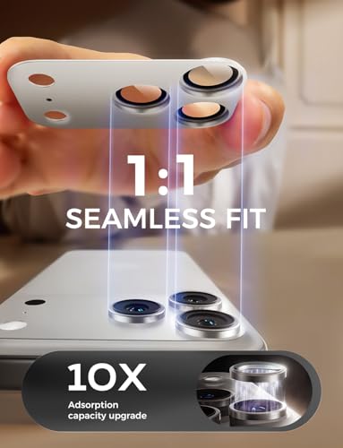 MAGIC JOHN 2 Pack Camera Lens Protector for iPhone 17 Pro Max, Full Coverage, Metal Aluminum Alloy Camera Lens Film, HD Clear, Scratch Resistant, Case-Friendly, Sliver