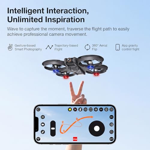 Drone with UHD Camera, Drone with Screen on Controller for Beginners, Remote Control Quadcopter with 2 Batteries, One Key Start, Easy to Fly, Altitude Hold, 3D Flips, Carrying Case （Dark Gray）