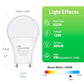 GU24 LED Light Bulb, 5000K Daylight, 9W(100W Equivalent), 800 Lumens, A19 Shape GU 24 LED Bulbs, Twist and Lock GU24 Pin Base with Two Prongs, Non-Dimmable, UL ETL Certificated(4-Pack)