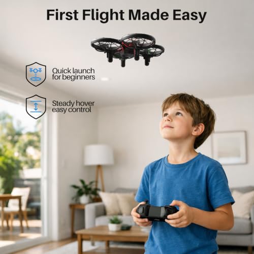 SYMA X100 Drone for Kids 8-12, Automatic Obstacle Avoidance, Up to 20 Mins Flight Time(2 Batteries), One-Key 360°Flips and Altitude Hold, Full-Guard Safe Indoor Drone Gift for Boys & Girls