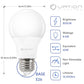 24 Pack A19 LED Light Bulb Daylight 5000K LED Bulbs, 60 Watt Equivalent, Efficient 8.5 Watt, 800 Lumens, E26 Medium Base, Non-Dimmable, ETL/UL Listed