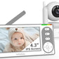 HelloBaby 4.3'' Video Baby Monitor with 30 Hours Battery, Remote Pan-Tilt-Zoom Baby Monitor No WiFi, Baby Monitor with Camera and Audio, Night Vision, ECO Mode, Two-way Talk, 8 Lullabies, 1000ft Range