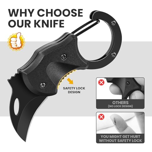 FUNBRO Small Pocket Knife Gift for Men | Keychain Box Cutter with 1.34inch Blade, Mini Folding Knives EDC Gadgets, Stocking Stuffers Gift for Adults Men Him