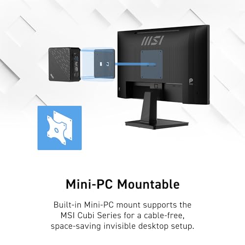 msi PRO MP225 E12VL, 22-inch IPS 1920 x 1080 (FHD) Computer Monitor, 120Hz, Adaptive-Sync, HDMI, Video Port, VESA Mountable, Tilt, 1ms, Black