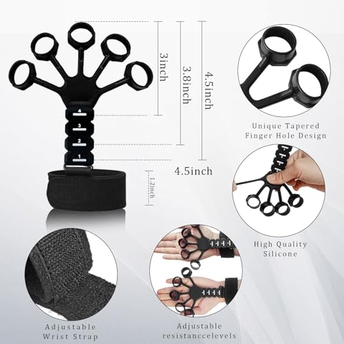 5-Pack Grip Strength Trainer Set – Hand Grippers, Finger Trainer, Forearm Strengthener & Grip Ball