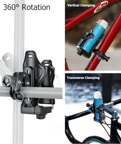 Kewig Anti-Theft Motorcycle Cup Holder, Extra Large Adjustable Size Bike Water Bottle Holder for 1.95-3.6" Diameter Bottles, Drink Holder for Stroller, Moto, Bicycle, Scooter, Wheelchair