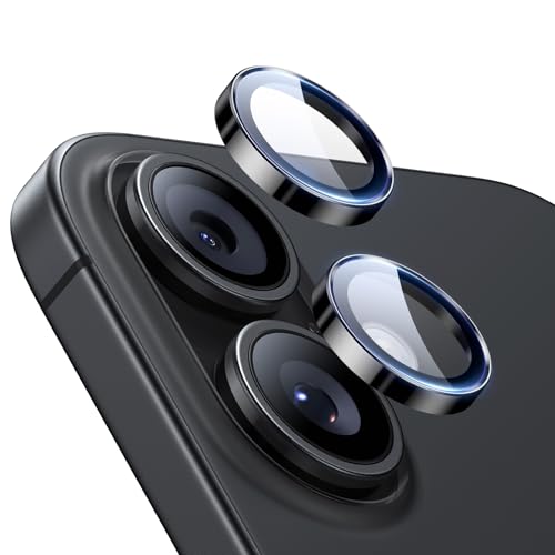 ESR Camera Lens Protector for iPhone 17/iPhone 16/iPhone 16 Plus, Ultra-tough HD Individual Lens Protectors, Ultra-thin Tempered Glass, 1 Pack, Black