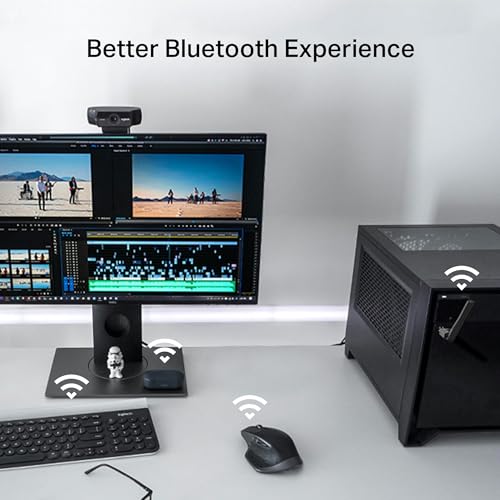 TP-Link USB Bluetooth Adapter for PC, Bluetooth 5.3 Long Range Receiver, Plug and Play, Adjustable Antenna, Supports Windows 11/10/8.1/7 for Desktop, Laptop, Keyboard, Mouse, etc (UB500 Plus)