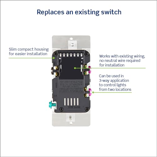 Leviton Decora Slide Dimmer Switch for Dimmable LED, Halogen and Incandescent Bulbs, DSL06-1LZ, White with Ivory and Light Almond Faceplates