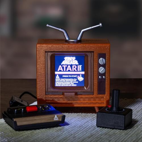 Tiny Arcade Atari 2600 Mini Console 3.5” Playable Retro TV & Controller with 10 Classic Games Including Pac-Man & Breakout -Portable Vintage Gaming System w/ Sound - Gift for Kids & Adults Ages 8+