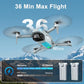 2K Drone with Camera for Adults & Beginners, Foldable FPV Mini Drone with Brushless Motor, 36 Min Flight Time, 2 Batteries, One-Key Takeoff/Landing, Gesture Selfie, Carrying Case