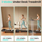 Walking Pad, Under Desk Treadmill with Incline for Home Office 2.5HP Portable Walking Treadmill with 265 Lbs Weight Capacity Walking Machine, Remote Control, LED Display