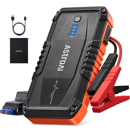 AstroAI S8 Car Battery Jump Starter 1500A – Portable 12V Lithium Jump Box with 3 Mode Flashlight, Power Bank & Smart Jumper Cables - for 6.0L Gas and 3.0L Diesel Engines