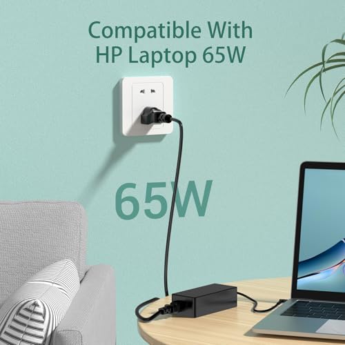 65W Replacement HP Laptop Charger – Blue Tip Adapter for Pavilion, ProBook, Envy, Stream, EliteBook, X360