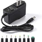 12V 2A Power Supply Adapter with 8 Tips – Universal 12V 2000mA Charger for LED Strip, CCTV, Router, GPS & More (6FT Cable)