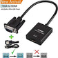 ONTEN VGA to HDMI, 1080P Adapter (Male to Female) for Computer, Desktop, Laptop, PC, Monitor, Projector, HDTV with Audio Cable and USB Cable (1 Pcs)