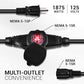 COLSEN Extension Cord with Multiple Outlets – 25 ft Heavy Duty 16 Gauge Power SJTW Cable, 15 Amp 3 Prong 6 NEMA Multi Plug, 16 AWG Male to Female Connector, 5-15R Female Socket, Outdoor/Indoor Black