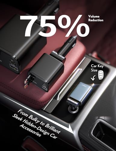 LISEN Retractable Car Charger USB C, [Upgraded 72W Max] | Car Accessories，Gifts for Men Women Him Her Car Charger for iPhone/Android Truck RV Electronics