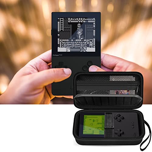 Againmore Hard Case Compatible with Analogue Pocket Handheld Game Console, Portable Mini Game Player Storage Bag for Video Games Cards, Charging Cable and Accessories (Box Only)-Black
